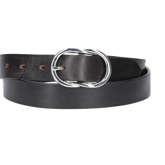 Ledergürtel 30mm in Schwarz mit Schmuckschließe - leder-accessoires.com