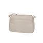 Umhängetasche mit Reißverschluss in Beige aus Leder