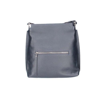 Schultertasche in Blau|Marine aus Leder