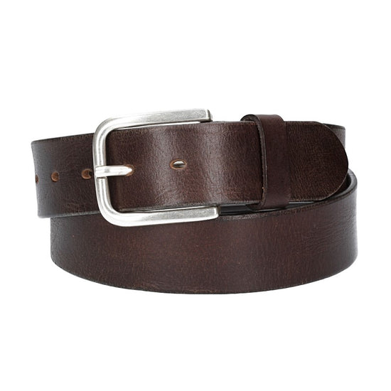 Ledergürtel Braun 40mm mit Dornschließe in Silber - leder-accessoires.com