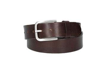 Ledergürtel Braun 40mm mit Dornschließe in Silber - leder-accessoires.com