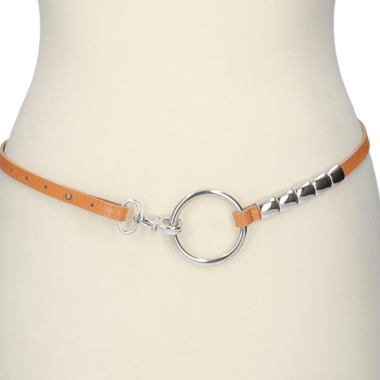 Taillengürtel in Softorange 1cm mit Karabiner - leder-accessoires.com