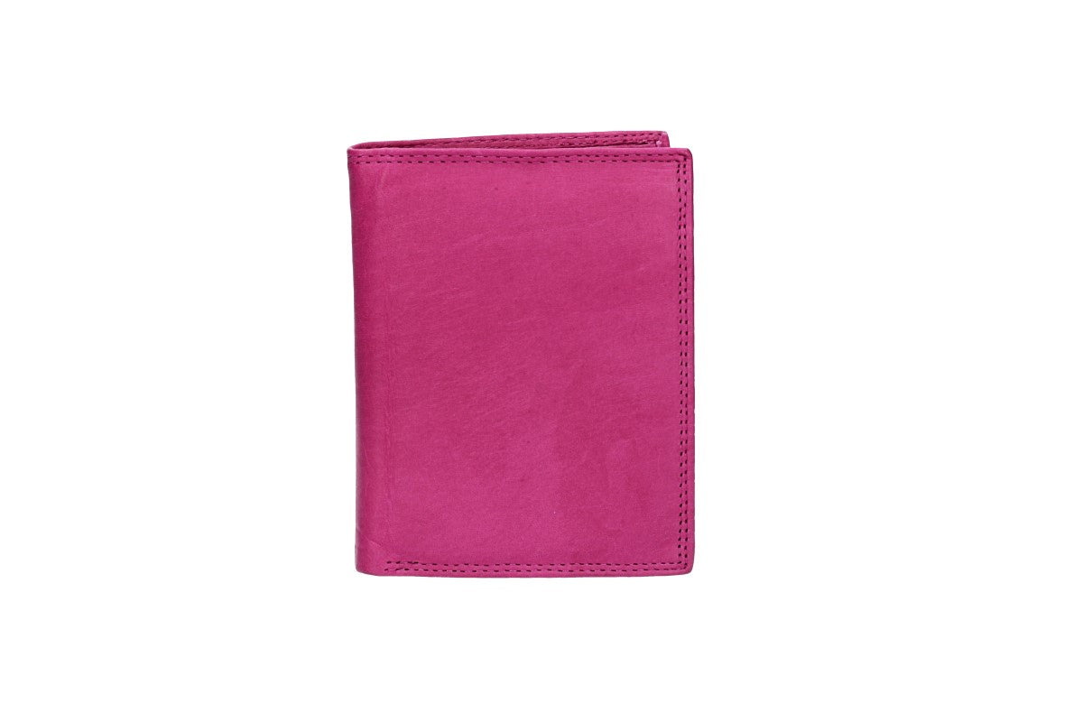 Geldbörse Hochformat in Pink aus Leder