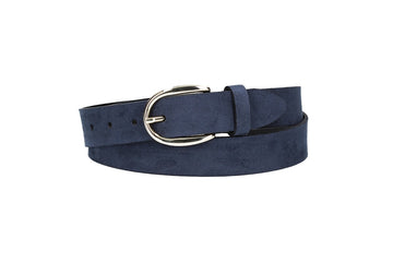 Veloursledergürtel 30mm in Marine|Dunkelblau mit Dornschließe in Lightgold