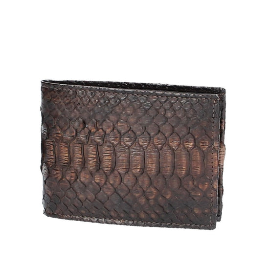 Börse Querformat in Braun aus echtem Schlangenleder - leder-accessoires.com
