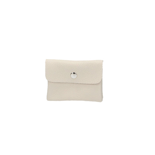 Minibörse in Beige aus Leder