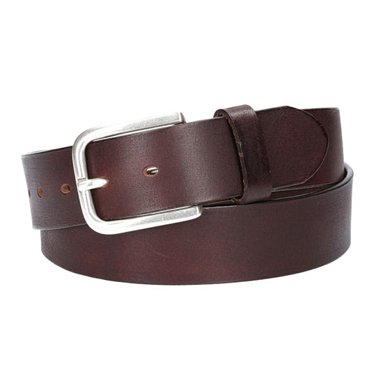 Ledergürtel Rot|Bordeaux 40mm mit Dornschließe in Silber - leder-accessoires.com