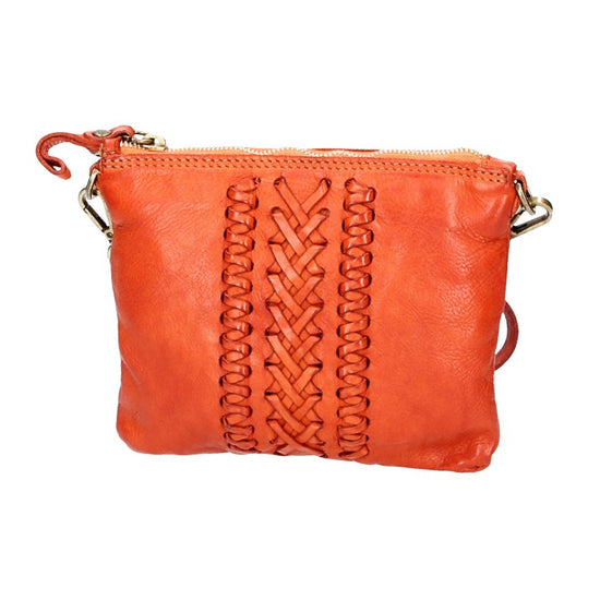 Campomaggi Schultertasche|Crossbody Bag in Orange mit Flechtmuster aus Leder - leder-accessoires.com
