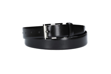 Herren-|Anzugsgürtel 30mm in Schwarz mit Dornschließe im Bicoloreffekt