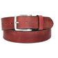 Ledergürtel Rot 40mm mit Dornschließe in Silber