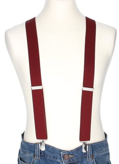 Hosenträger Uni Bordeaux 35mm mit Clipverschluss - leder-accessoires.com