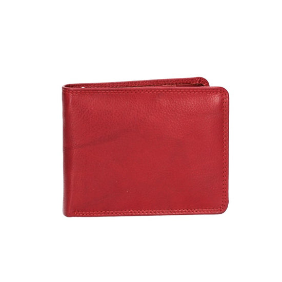 Geldbörse Querformat mit Riegel in Rot aus Leder - leder-accessoires.com