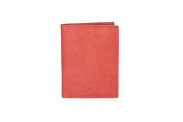 Geldbörse Hochformat in Koralle aus Leder - leder-accessoires.com