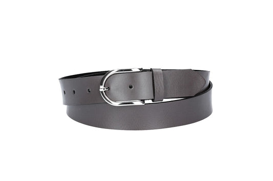 Ledergürtel 30mm in Grau mit Dornschließe in Silber - leder-accessoires.com
