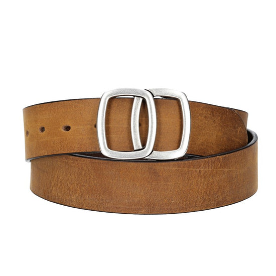 Ledergürtel in Ocker | Senfgelb 40mm mit Schmuckschließe Koppel - leder-accessoires.com