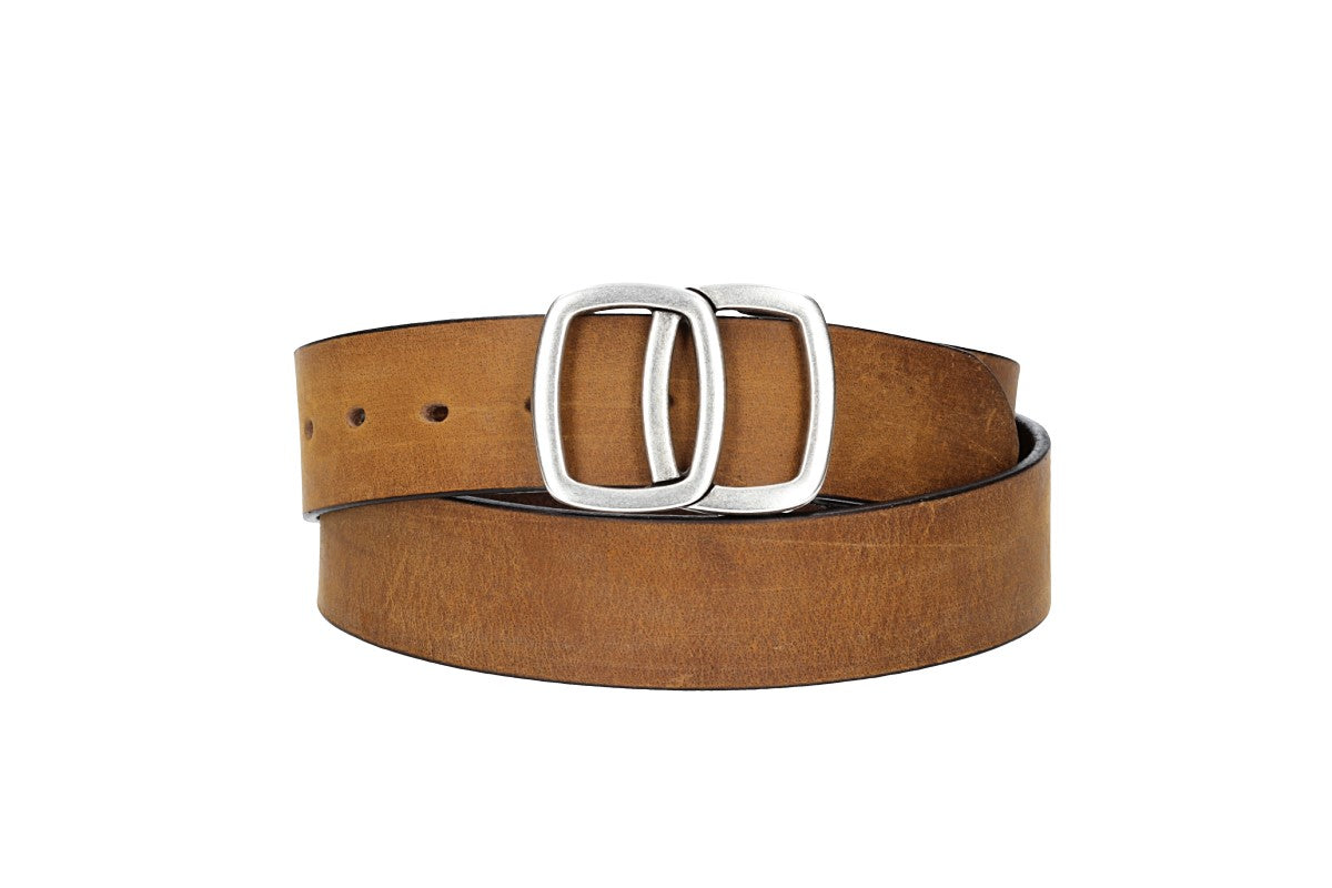 Ledergürtel in Ocker | Senfgelb 40mm mit Schmuckschließe Koppel - leder-accessoires.com
