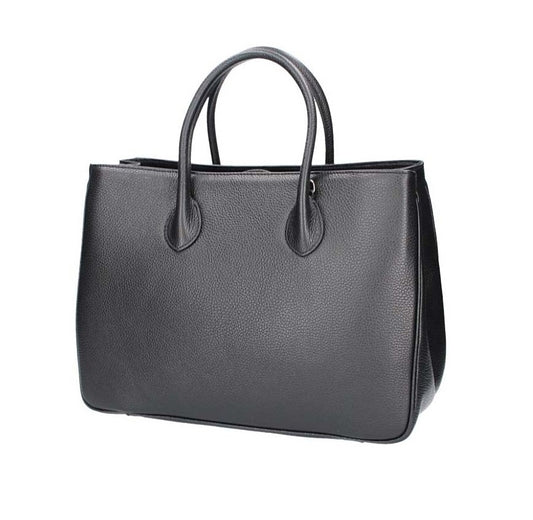 Kurzgrifftasche in Schwarz aus Leder