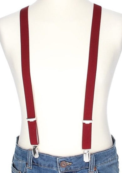 Hosenträger Uni Bordeaux 25mm mit Clipverschluss - leder-accessoires.com