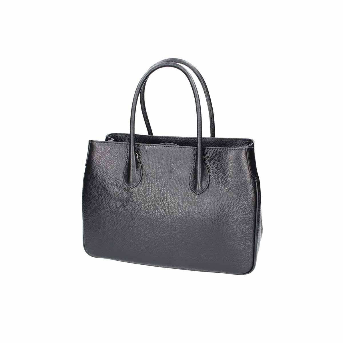 Kurzgrifftasche 34x23x13cm in Schwarz aus Leder