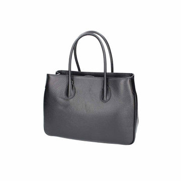 Kurzgrifftasche 34x23x13cm in Schwarz aus Leder