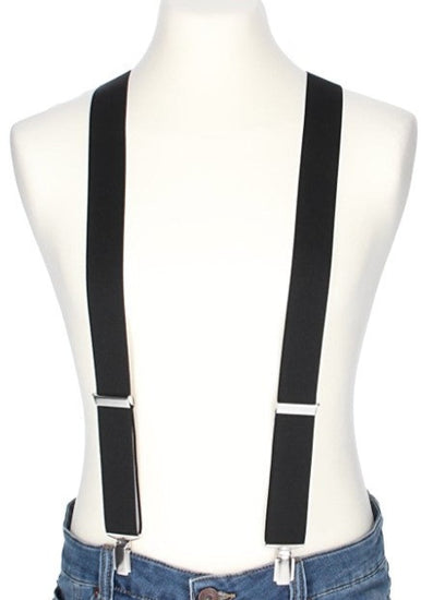 Hosenträger Uni Schwarz 35mm mit Clipverschluss - leder-accessoires.com