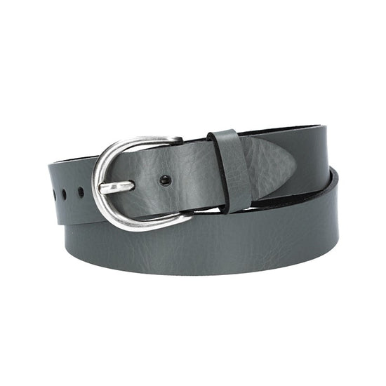 Ledergürtel Kids 25mm in Grau mit Schließe in Silber - leder-accessoires.com