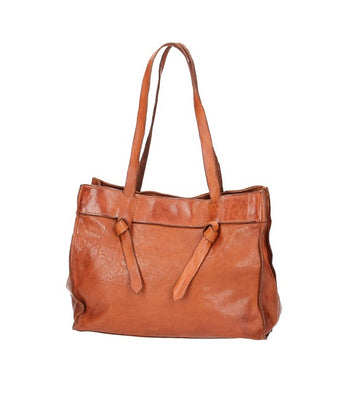 Schultertasche in Cognac aus Leder
