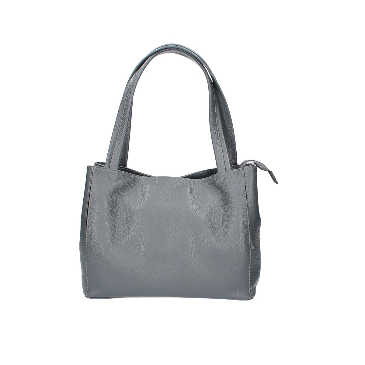 Schultertasche in Grau aus Leder