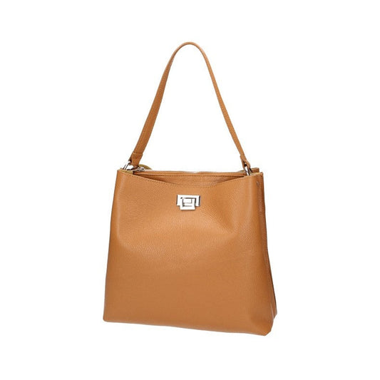 SALE Schultertasche aus Leder in Cognac - leder-accessoires.com