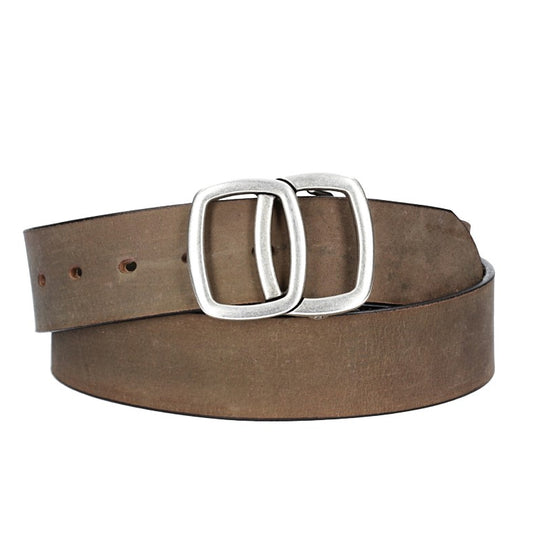 Ledergürtel in Grau 40mm mit Schmuckschließe Koppel - leder-accessoires.com