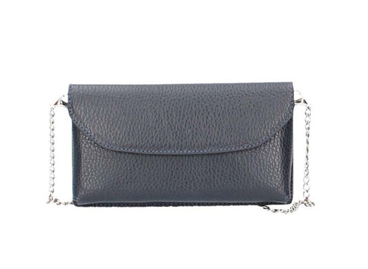 Handytasche aus Leder in Blau|Marine mit Kette zum Umhängen