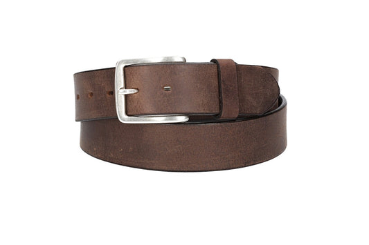 Ledergürtel Braun 40mm mit Dornschließe in Silber - leder-accessoires.com