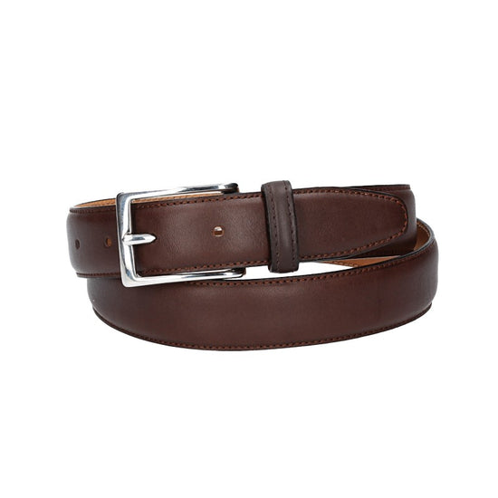 Ledergürtel in Braun 30 mm mit Schließe in glänzendem Silber - leder-accessoires.com