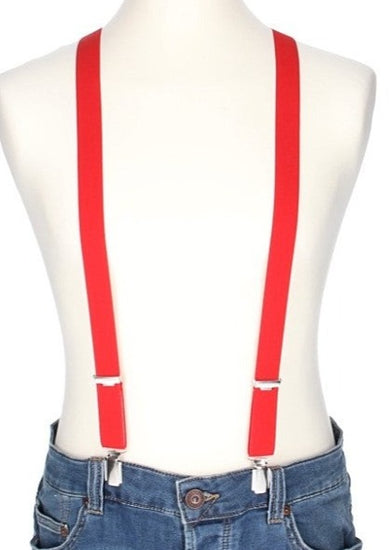 Hosenträger Uni Rot 25mm mit Clipverschluss - leder-accessoires.com