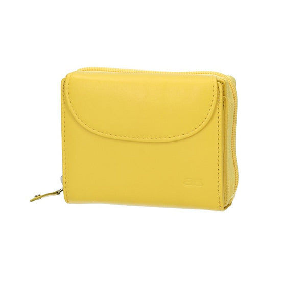 Damenbörse mit Reißverschluss in Gelb aus Leder - leder-accessoires.com