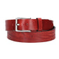 Hochwertiger Ledergürtel 35mm in Rot mit rustikaler Schließe in Silber