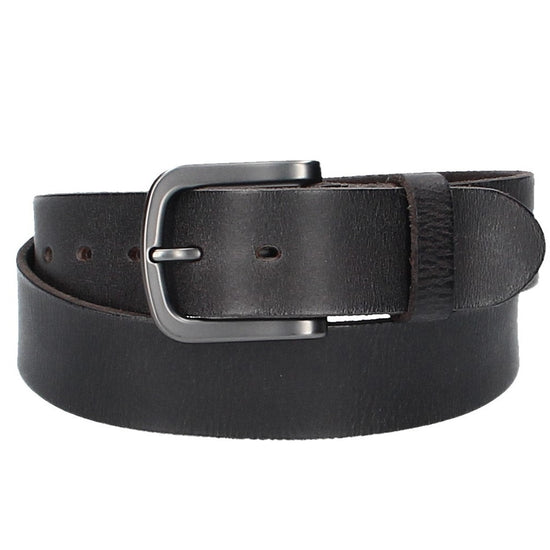 Ledergürtel Schwarz 40mm mit Dornschließe in Schwarz - leder-accessoires.com