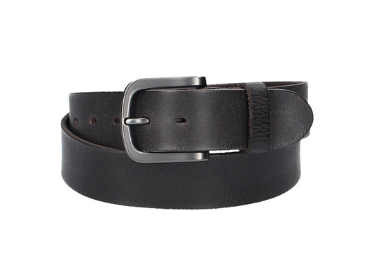Ledergürtel Schwarz 40mm mit Dornschließe in Schwarz