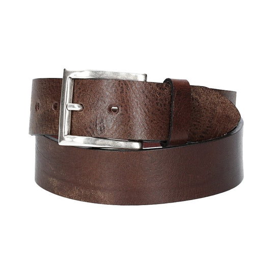 Hochwertiger Ledergürtel 40mm in Braun mit rustikaler Schließe in Silber - leder-accessoires.com