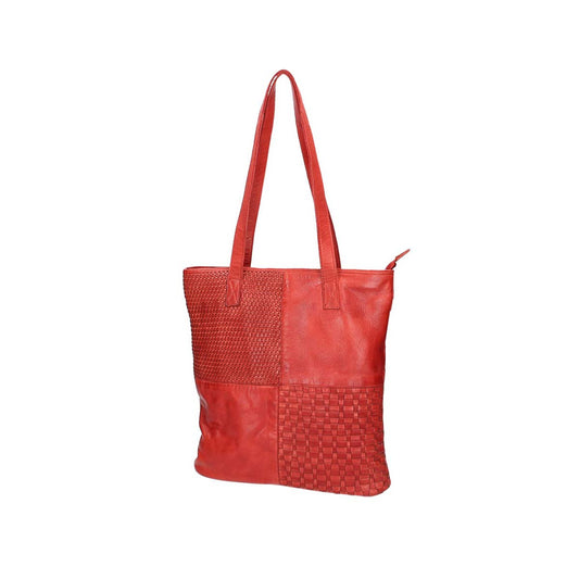 Ledershopper in Rot mit verschiedenen Mustern aus Leder - leder-accessoires.com