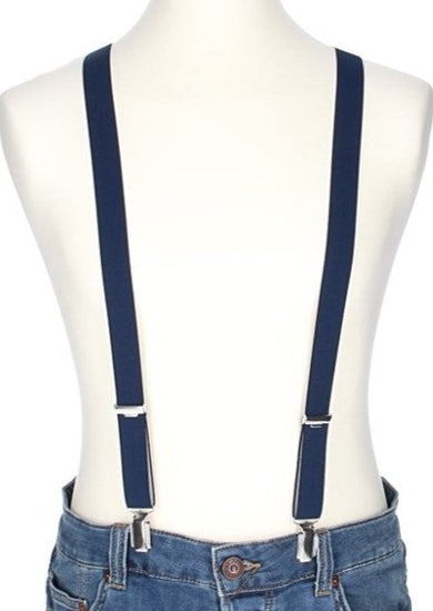 Hosenträger Uni Blau|Marine 25mm mit Clipverschluss - leder-accessoires.com