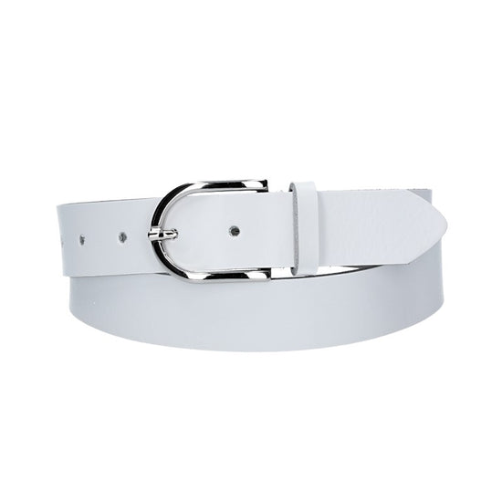 Ledergürtel 30mm in Weiß mit Dornschließe in Silber - leder-accessoires.com