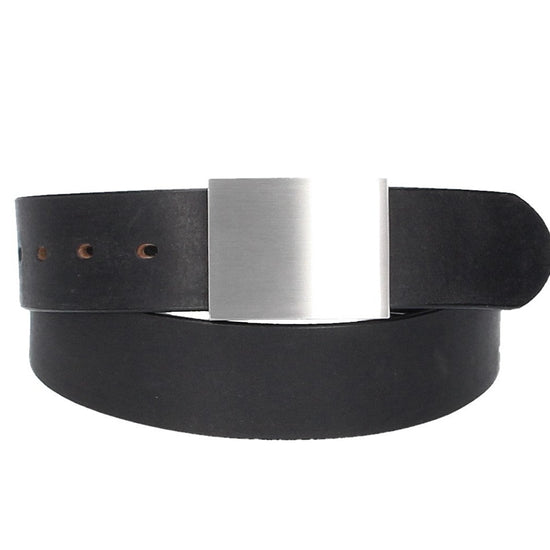 Ledergürtel Schwarz 40mm mit Koppelschließe - leder-accessoires.com