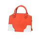 Kurzgrifftasche in Orange|Weiss mit Canvas