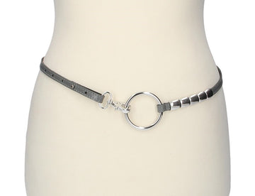 Taillengürtel in Grau 1cm mit Karabiner