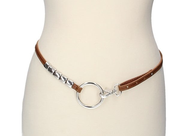 Taillengürtel in Cognac 1cm mit Karabiner