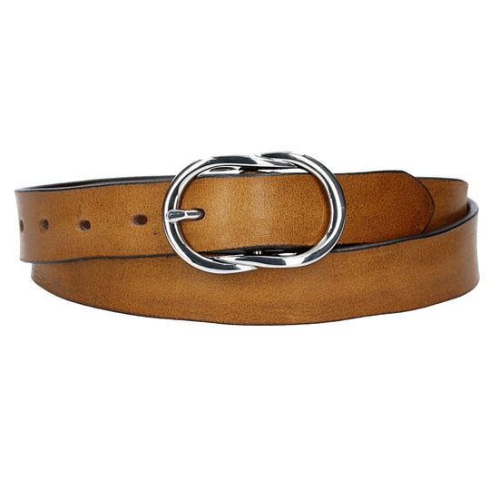 Ledergürtel 30mm in Gelb|Ocker mit Schmuckschließe - leder-accessoires.com
