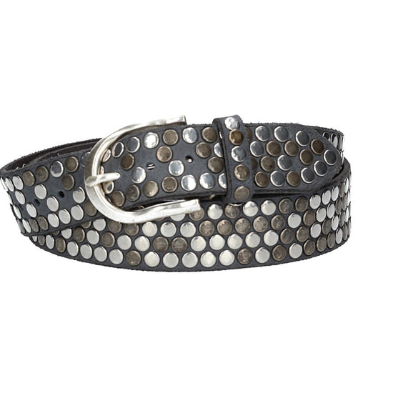 Nietengürtel 35mm in Blau|Marine und Dornschließe Silber - leder-accessoires.com