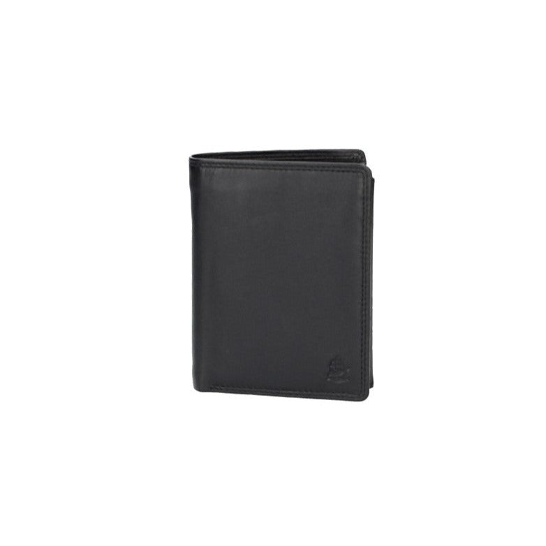 Geldbörse Hochformat in Schwarz aus Leder - leder-accessoires.com