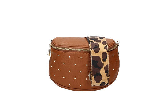 Gürteltasche Alena aus Leder in Cognac - leder-accessoires.com